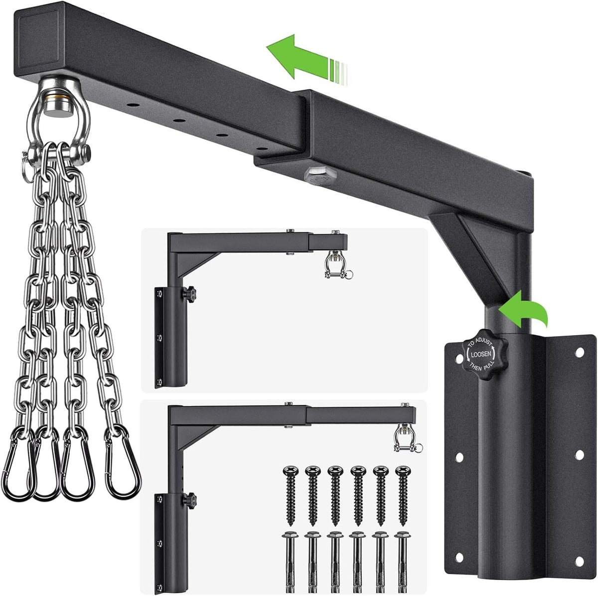 Heavy Duty Wall Mount Punching Bag Hanger with Swivel and Chains