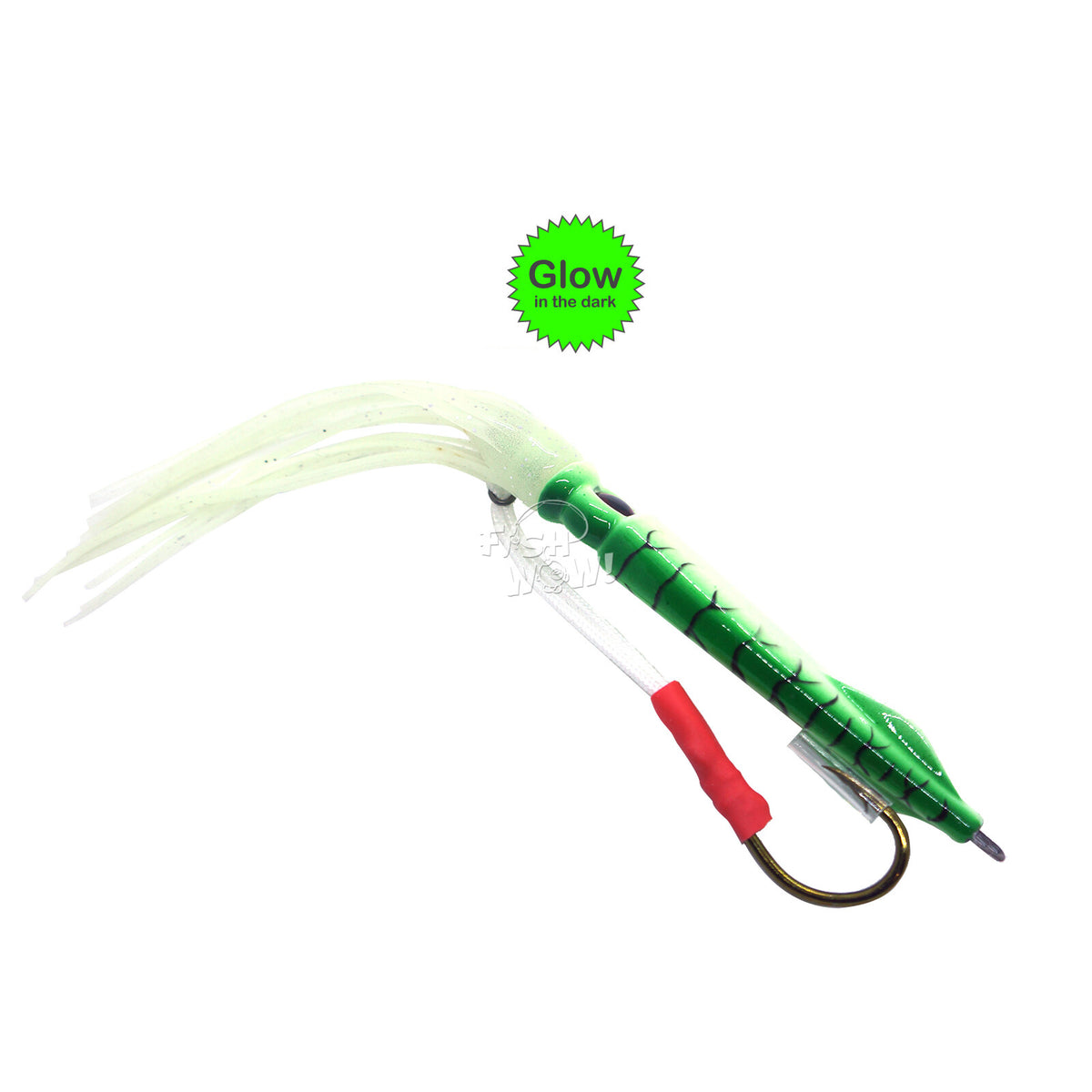 Saltwater 3D Swim Squid Jig with Glow in the Dark 100g Fishing Lure