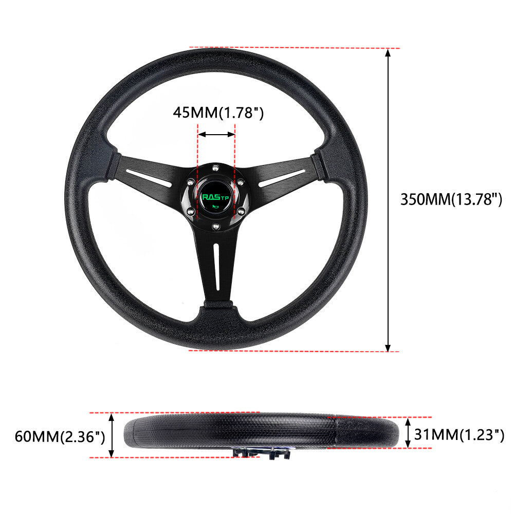 14-Inch Golf Cart Steering Wheel for Yamaha EZGO Club Car Aluminum - Universal Fit