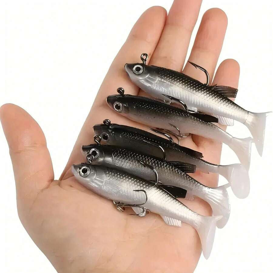Pre-Rigged Soft Plastic Swimbaits for Freshwater & Saltwater Fishing - Multiple Sizes