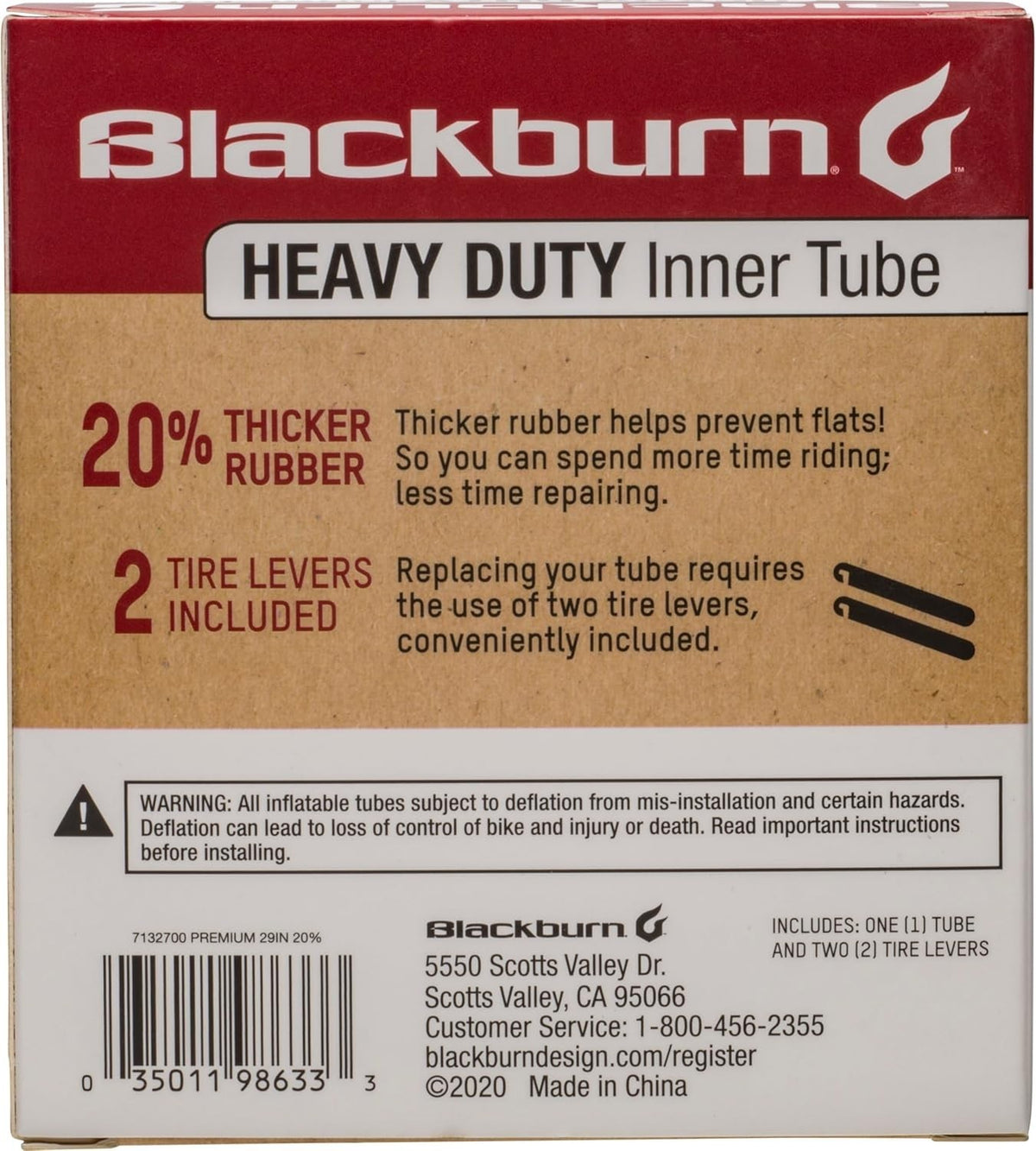 Heavy Duty 29-Inch Bicycle Inner Tube with Presta Valve & Tire Levers