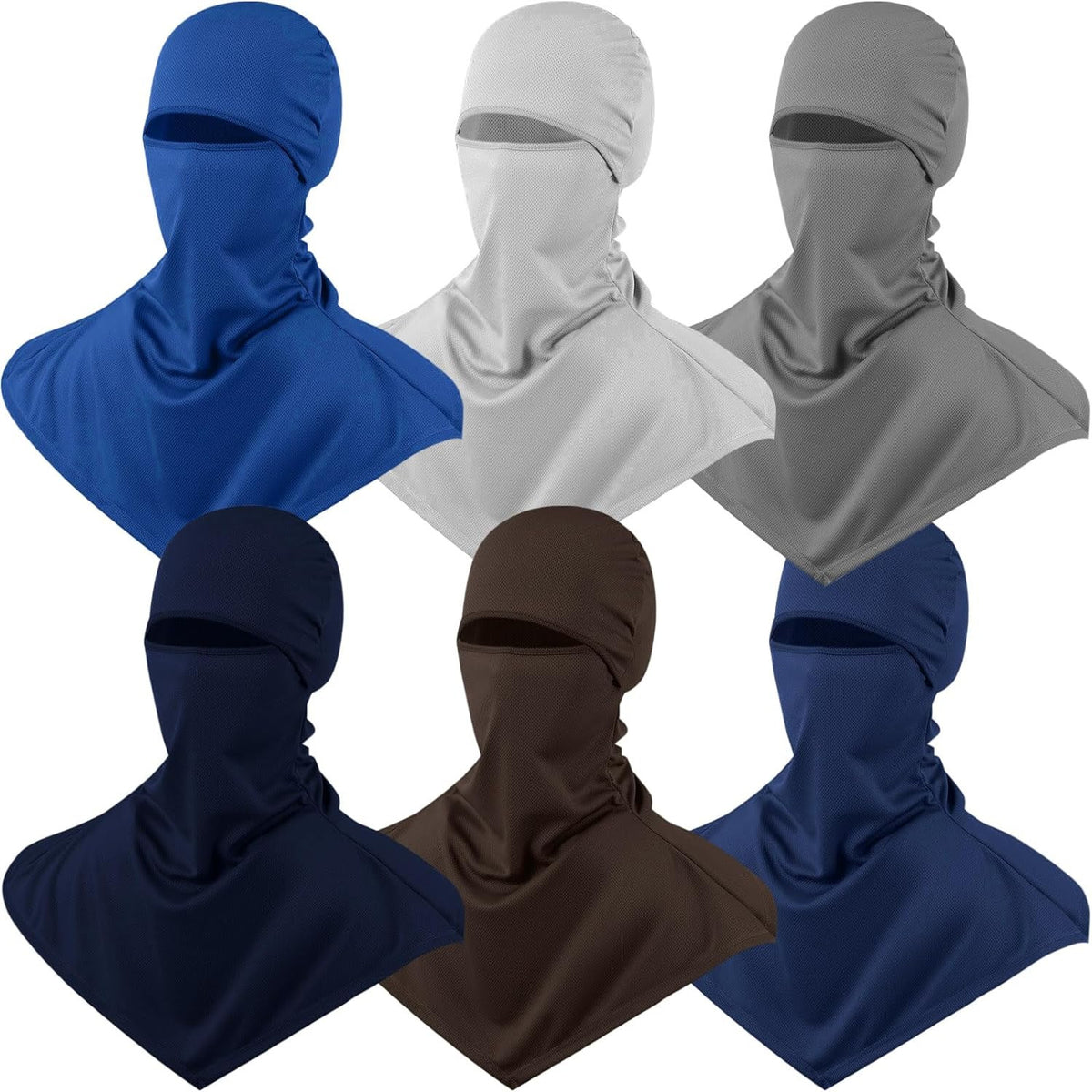 Breathable Face Balaclava with Long Neck for Outdoor Activities - Pack of 6