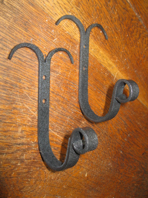 Blacksmith Hand Forged Wall Mount Gun Rack Hooks for Rifle Shotgun Storage