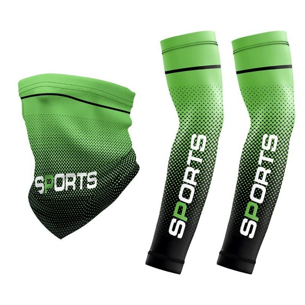 Breathable UV Sun Protection Cooling Arm Sleeves & Face Mask Set