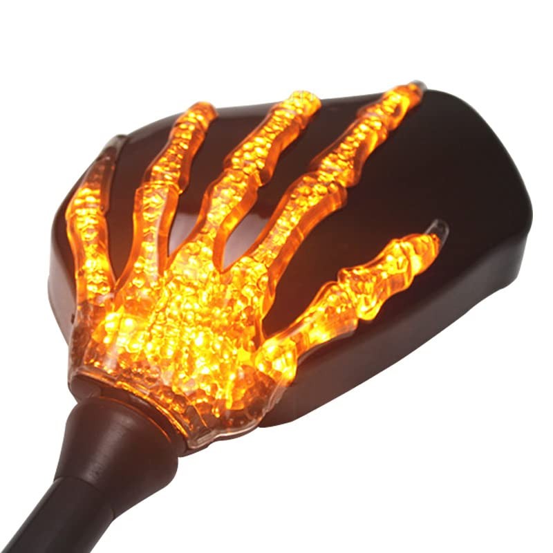 Motorcycle Rear View Mirrors with Luminous Skull Skeleton Hand Design