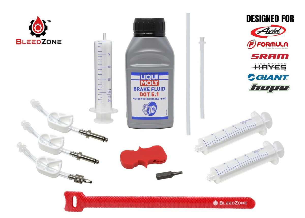 Universal DOT Brake Fluid Bleed Kit for SRAM, Avid, Hayes, Formula Bikes