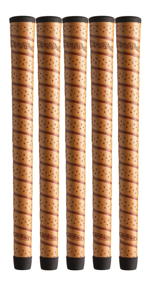 Set of 5 Copper Dri-Tac Wrap Golf Grips - Standard Size, Medium Firmness