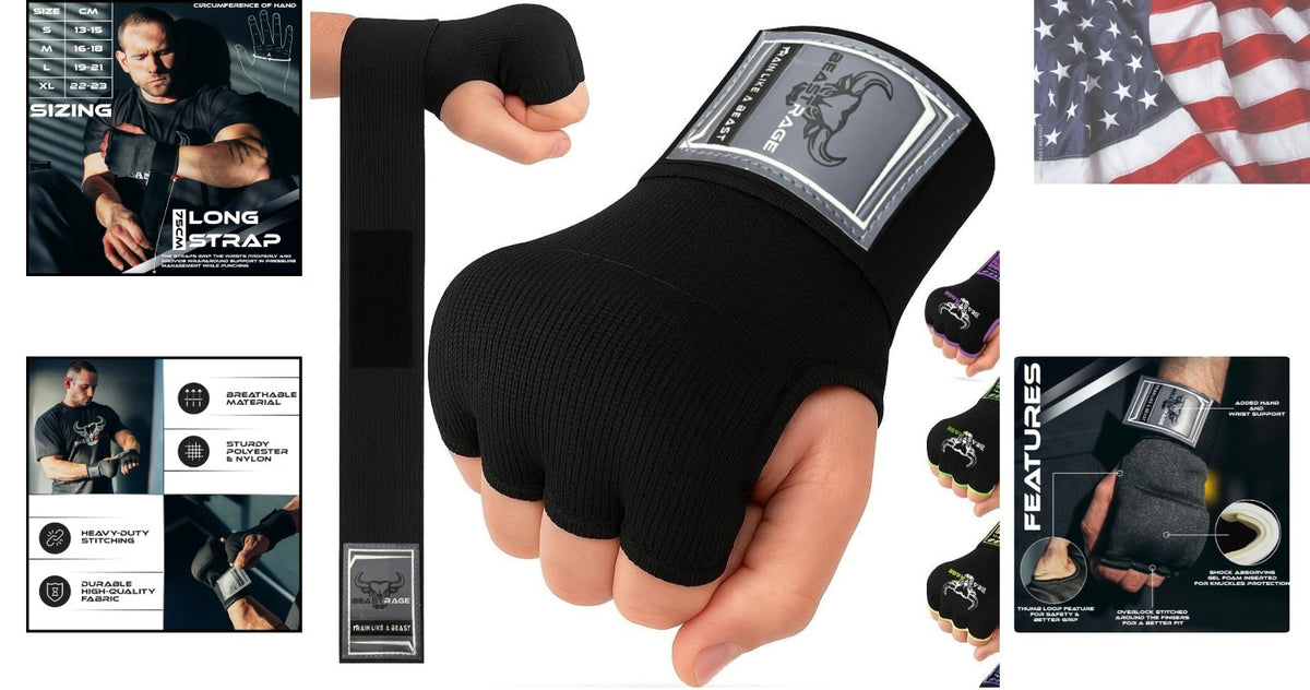 Inner Boxing Gloves with Hand Wraps 36'' Wrist Support for MMA Muay Thai