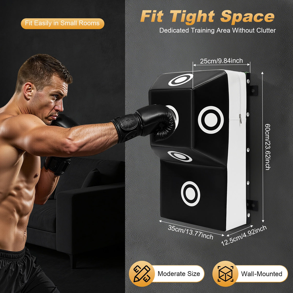 Wall Mount Boxing Target Heavy Bag for MMA Training Punching Practice