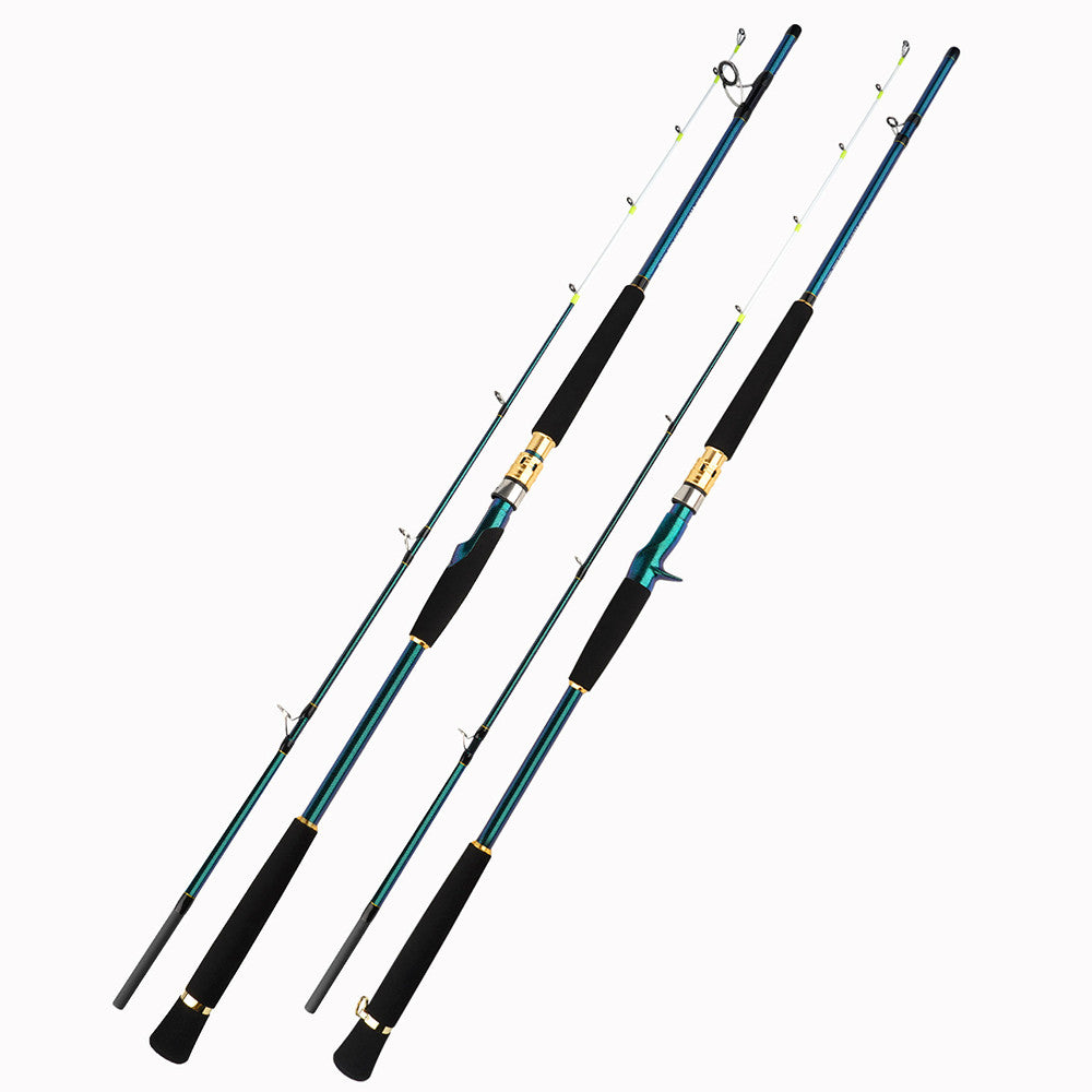 Seawater Boat Fishing Rod 6'6" 10-25lb Spinning & Casting Rod Carbon Solid Tips
