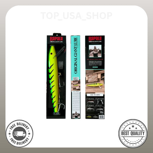 Giant 24.5-Inch Fishing Lure Decor Firetiger Wall Art - Green Yellow