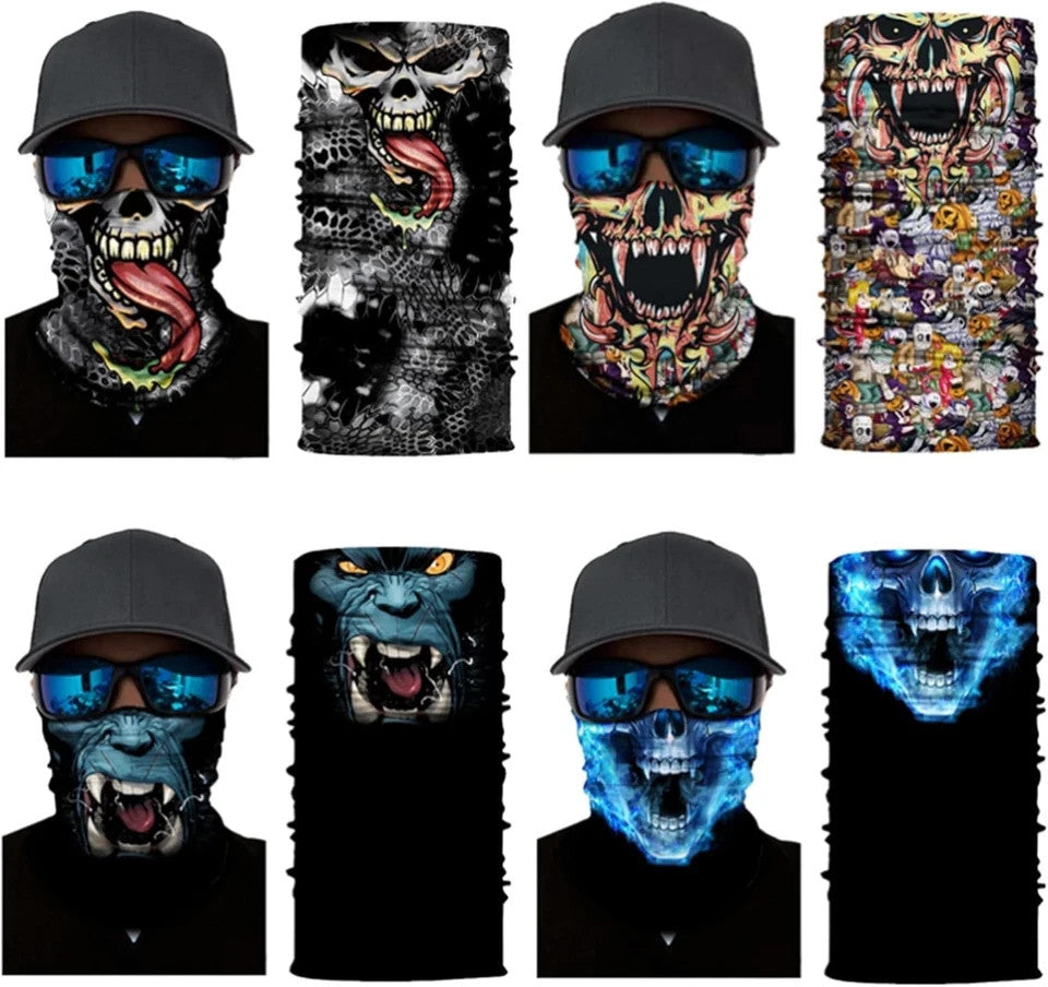 UV Sun Protection Face Mask - 8 Pack, Breathable & Lightweight