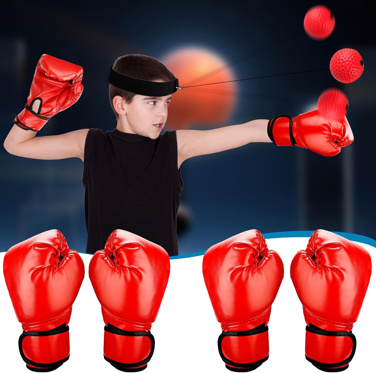 Kids Boxing Gloves and Mitts Set - Youth Martial Arts Training Equipment