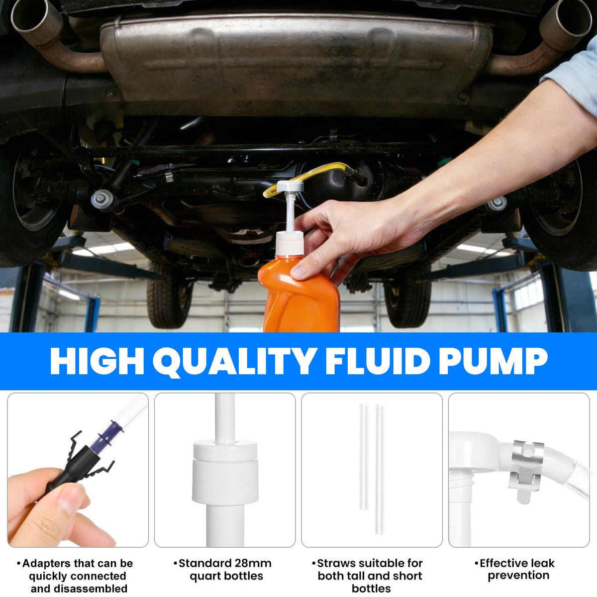 Transmission Fluid Pump for Quart Bottles Gear Oil Transfer & Differential