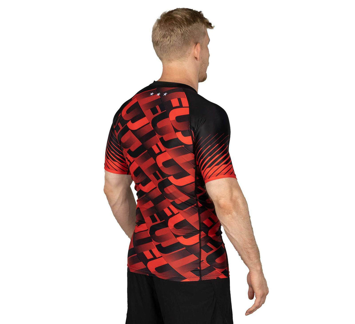 Short Sleeve Rashguard for MMA BJJ Jiu Jitsu Training - Red Black