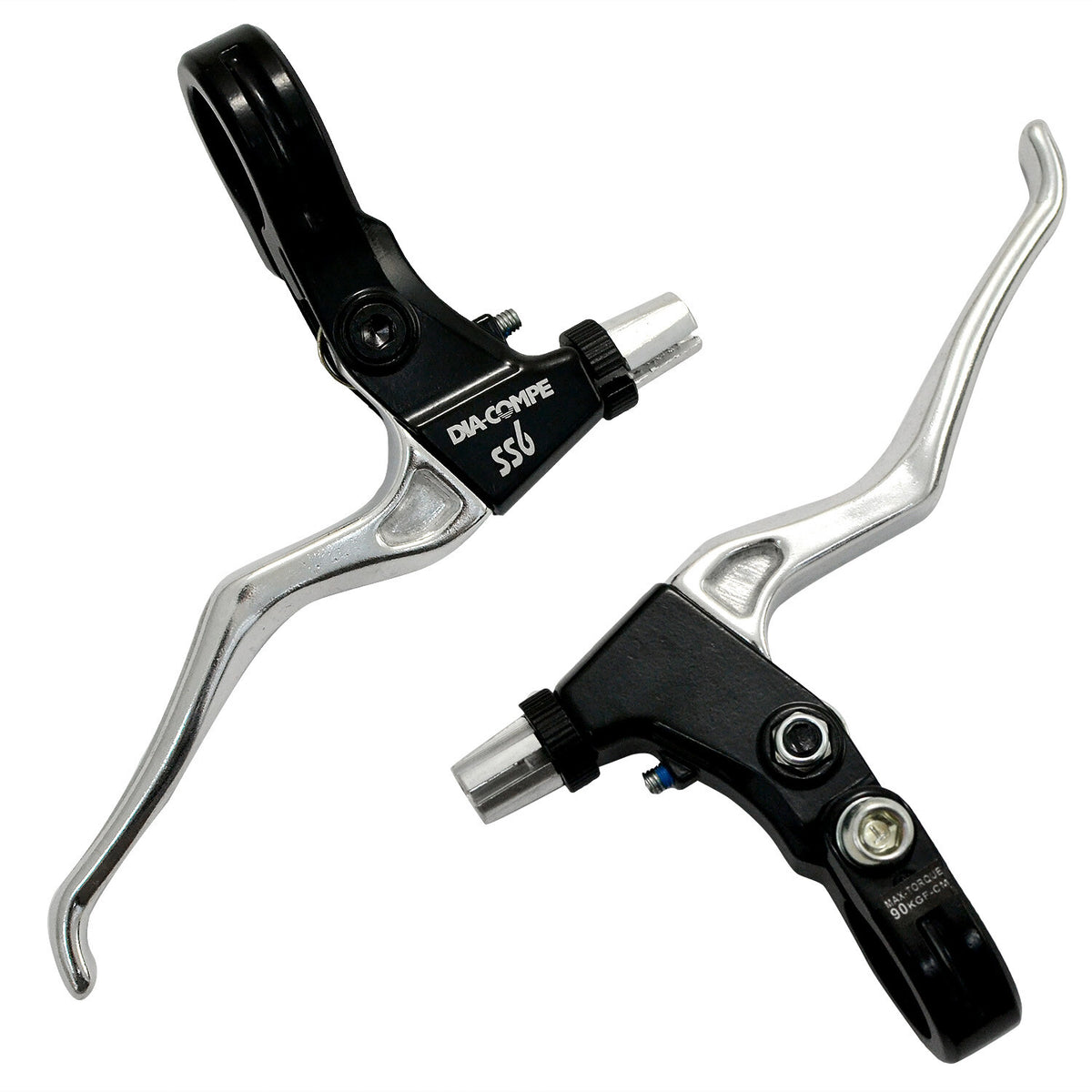 DIA-COMPE SS6 Old School MTB Brake Levers Set - Black & Silver