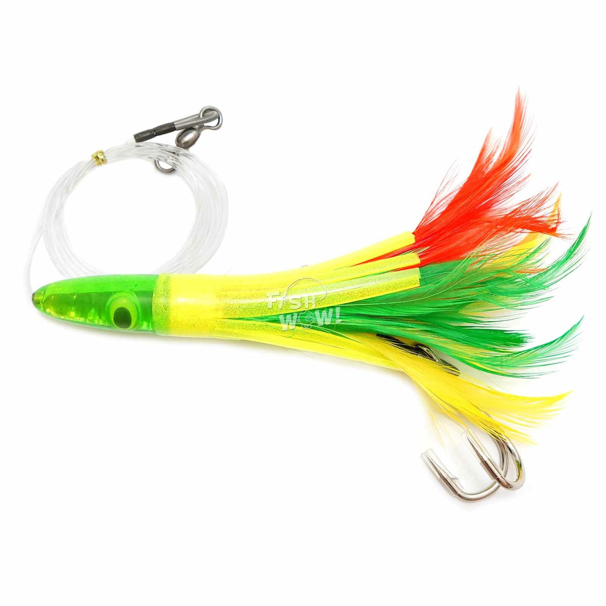 6-Inch Fish Trolling Tuna Feather Rig - Big Game Saltwater Lure