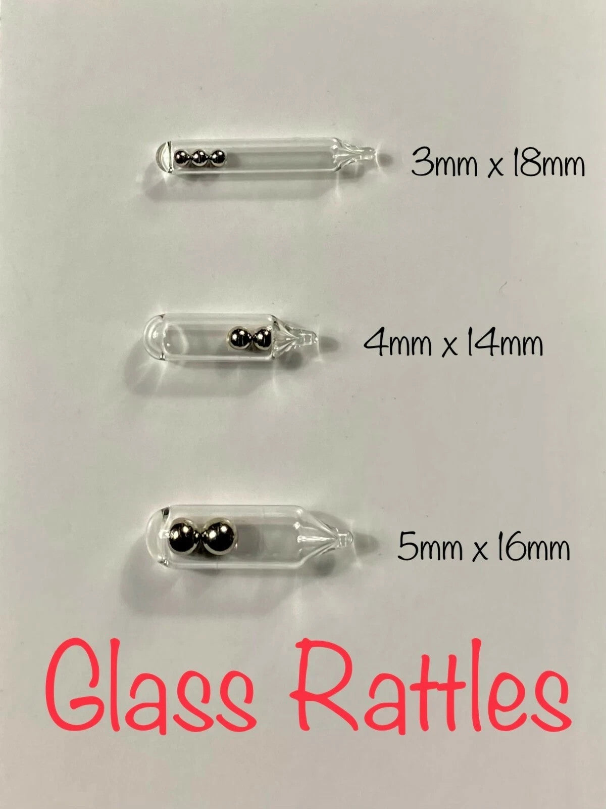Glass Rattles for Fishing Baits, Worms, Flies & Lures – Multiple Sizes & Quantities