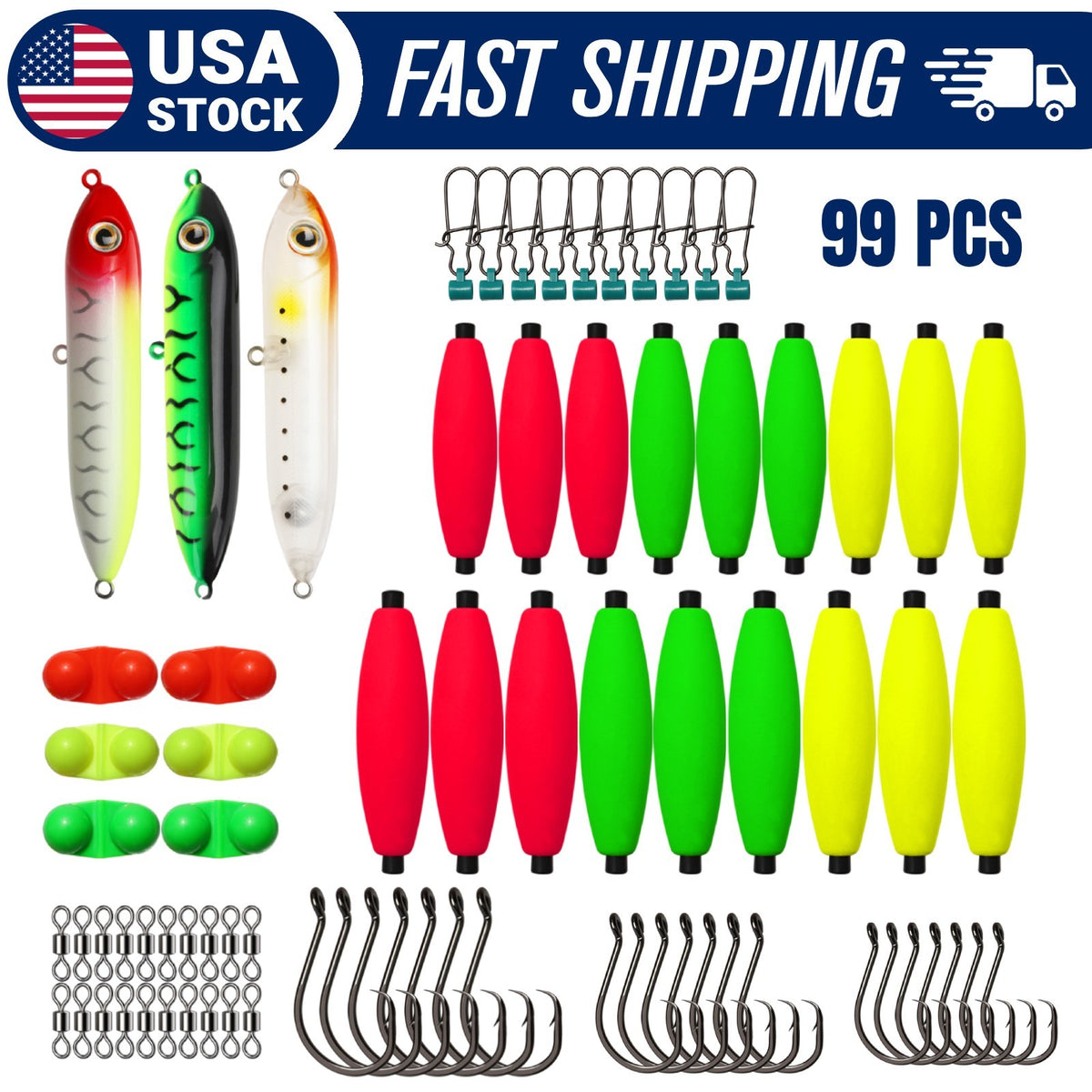 Catfish Tackle Kit - 99 or 122 Pieces for Rig Building and Fishing