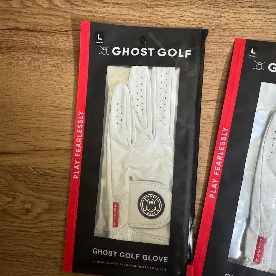 Golf Gloves Set for Women - Left-Hand Large White & Gray Ghost