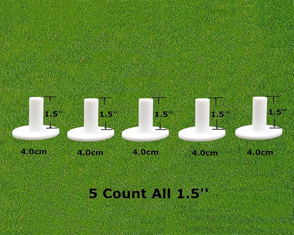 Golf Rubber Tees 5 Pack - Multiple Heights for Driving Range & Practice