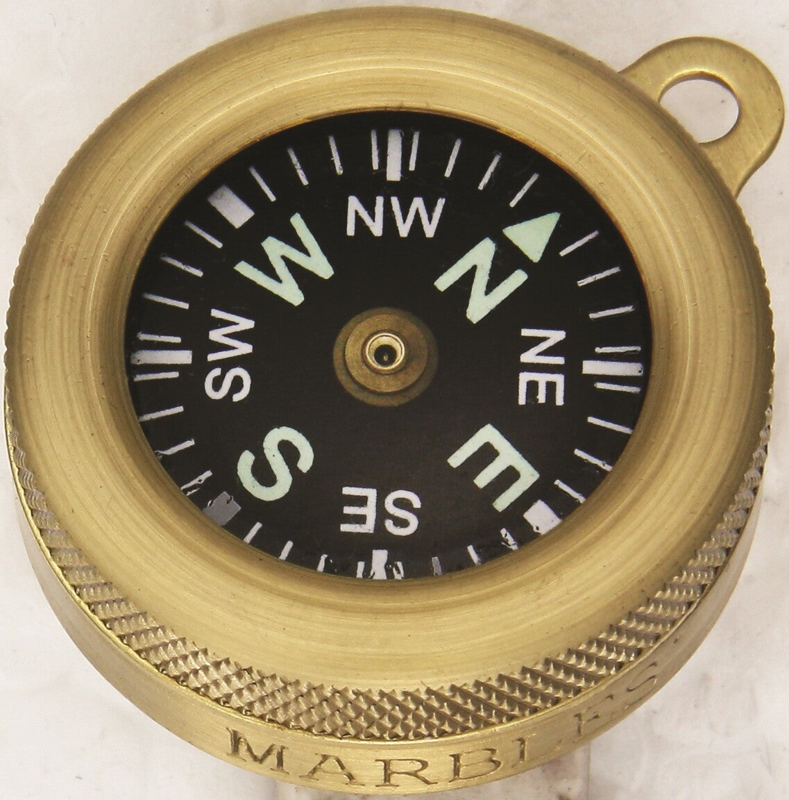 Pocket Compass with Black Luminous Dial and Brass Body