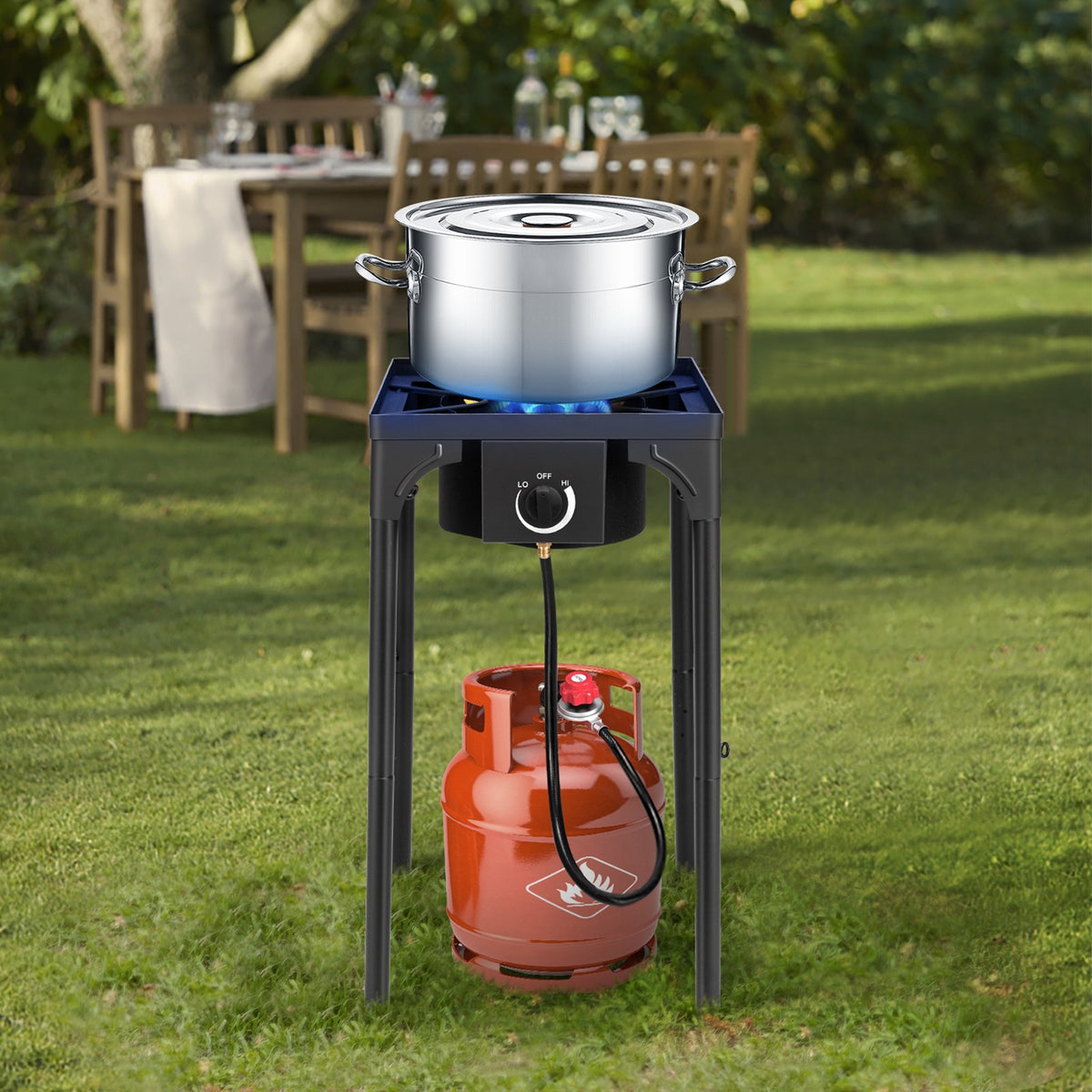 75000 BTU Portable Outdoor Propane Stove for Camping BBQ Cooking