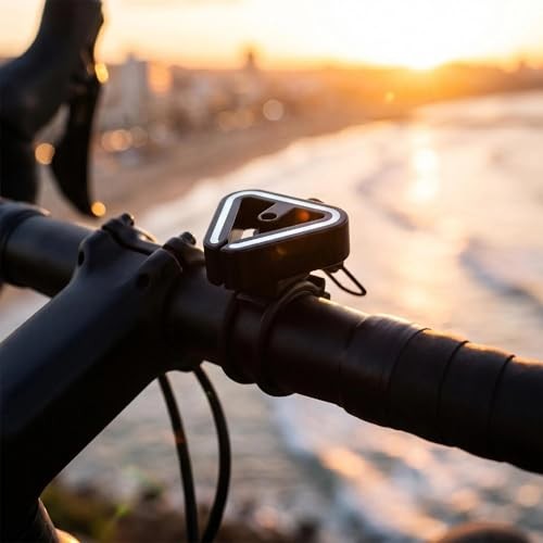Universal Bicycle Bell Aluminum Alloy Triangle Bell with Rubber Band Mount - 22.2mm to 31.8mm Handlebar