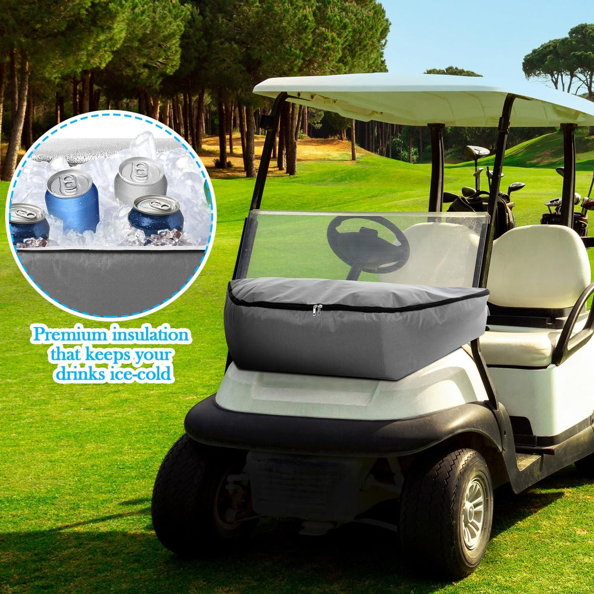 Golf Cart Cooler Bag Portable Insulated Beverage Cooler for Golf, Beach, Camping