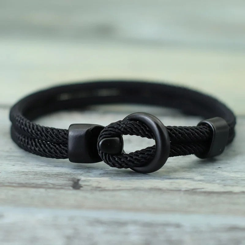 Men's Paracord Rope Bracelet Double Layer Outdoor Camping Survival Gift