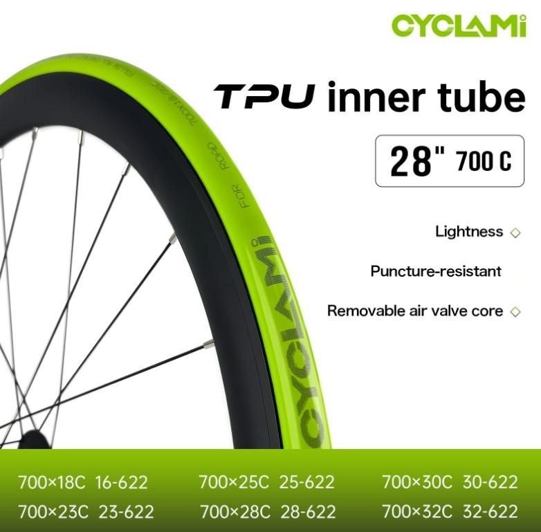 700C Ultralight TPU Bike Inner Tube with Presta Valve - Road & Mountain