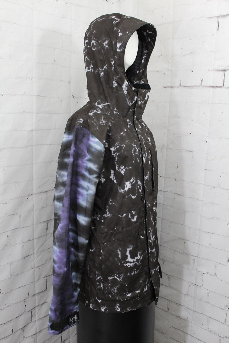 Men's Snowboard Jacket - Black Print, 15K Waterproof, Insulated Ski Coat