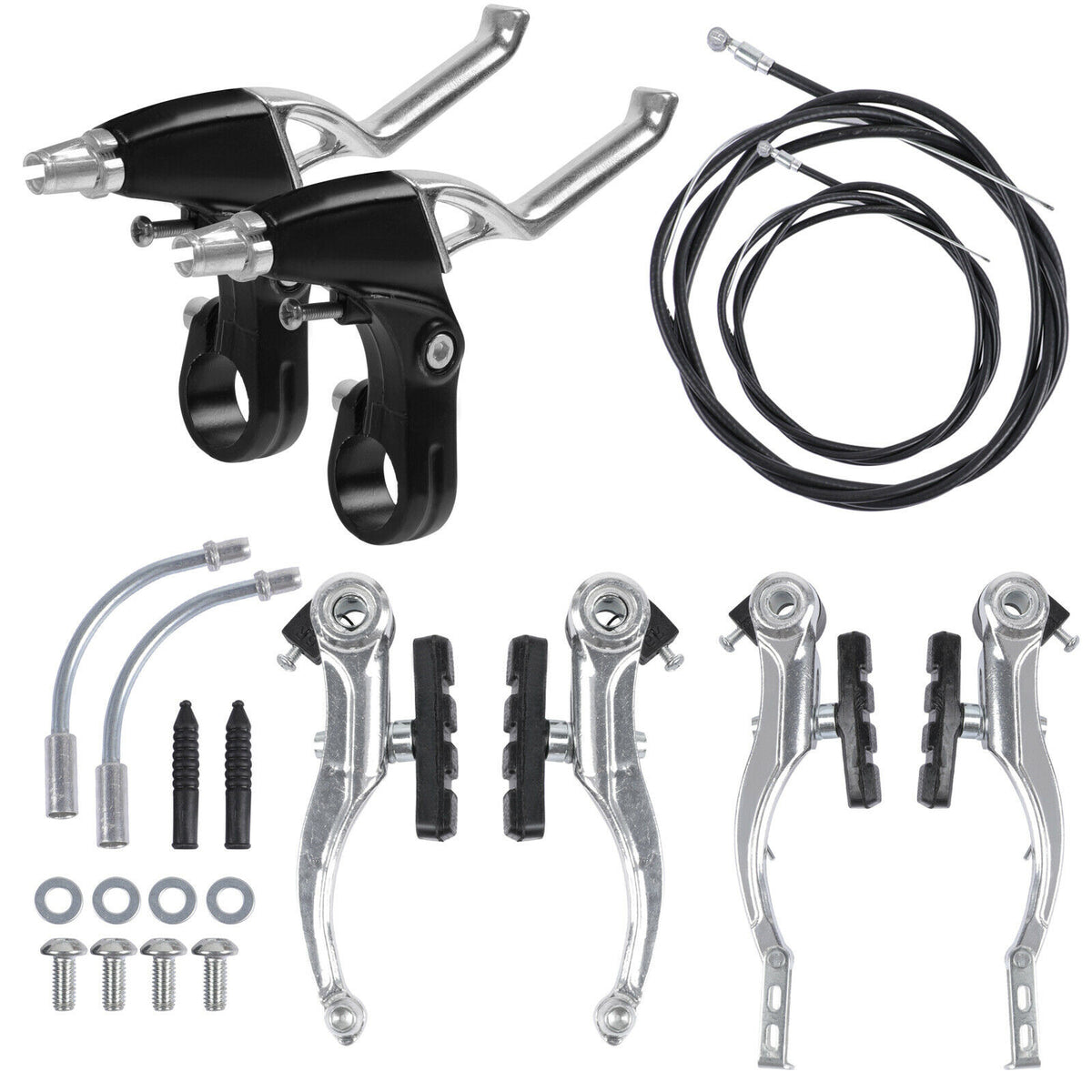 Universal Mountain Bike V Brake Set Front & Rear with Cables and Levers
