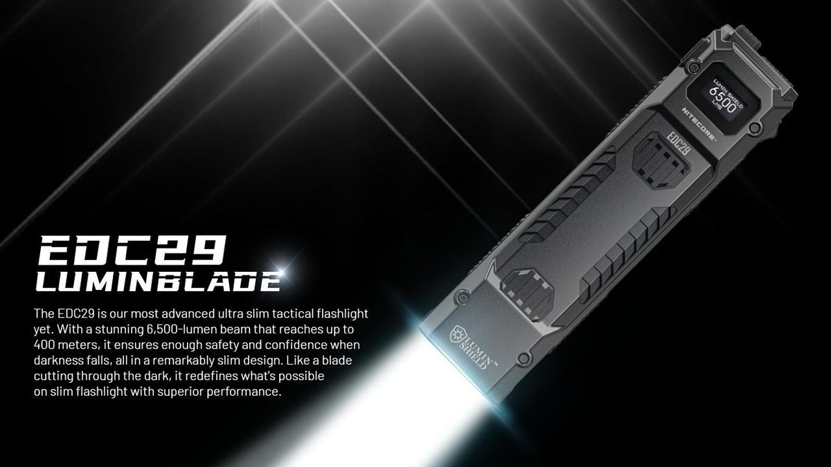 Rechargeable LED Flashlight 6500 Lumens Slim Body with Patch - Compact, High Brightness