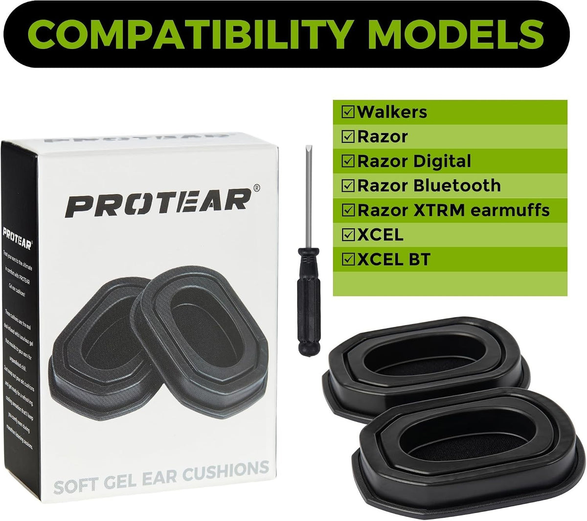 Silicone Cooling Gel Ear Pads for Walker's Razor & Safety Earmuffs - Noise Reduction & Comfort