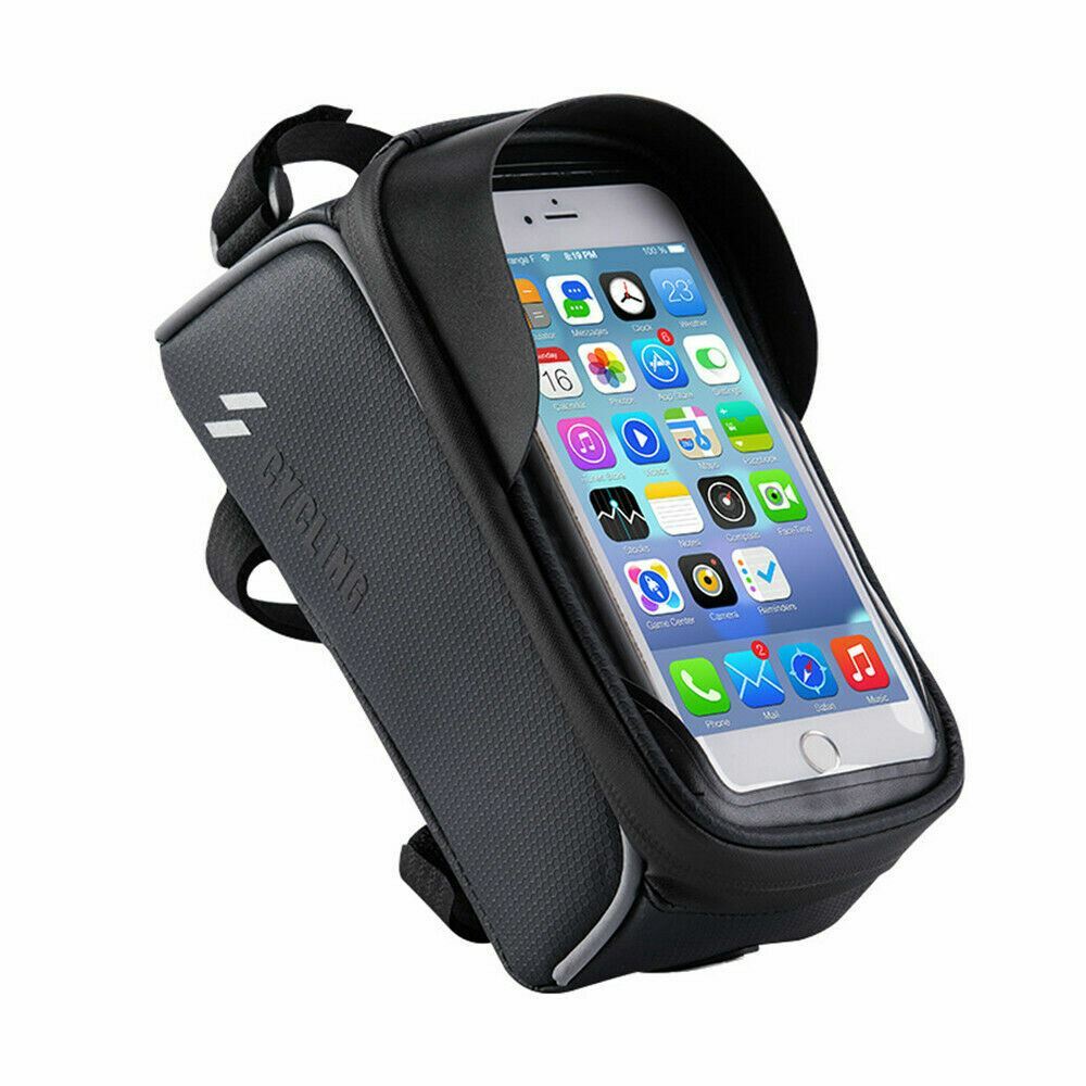 Waterproof Bicycle Top Tube Frame Bag Phone Holder MTB Cycling Accessory