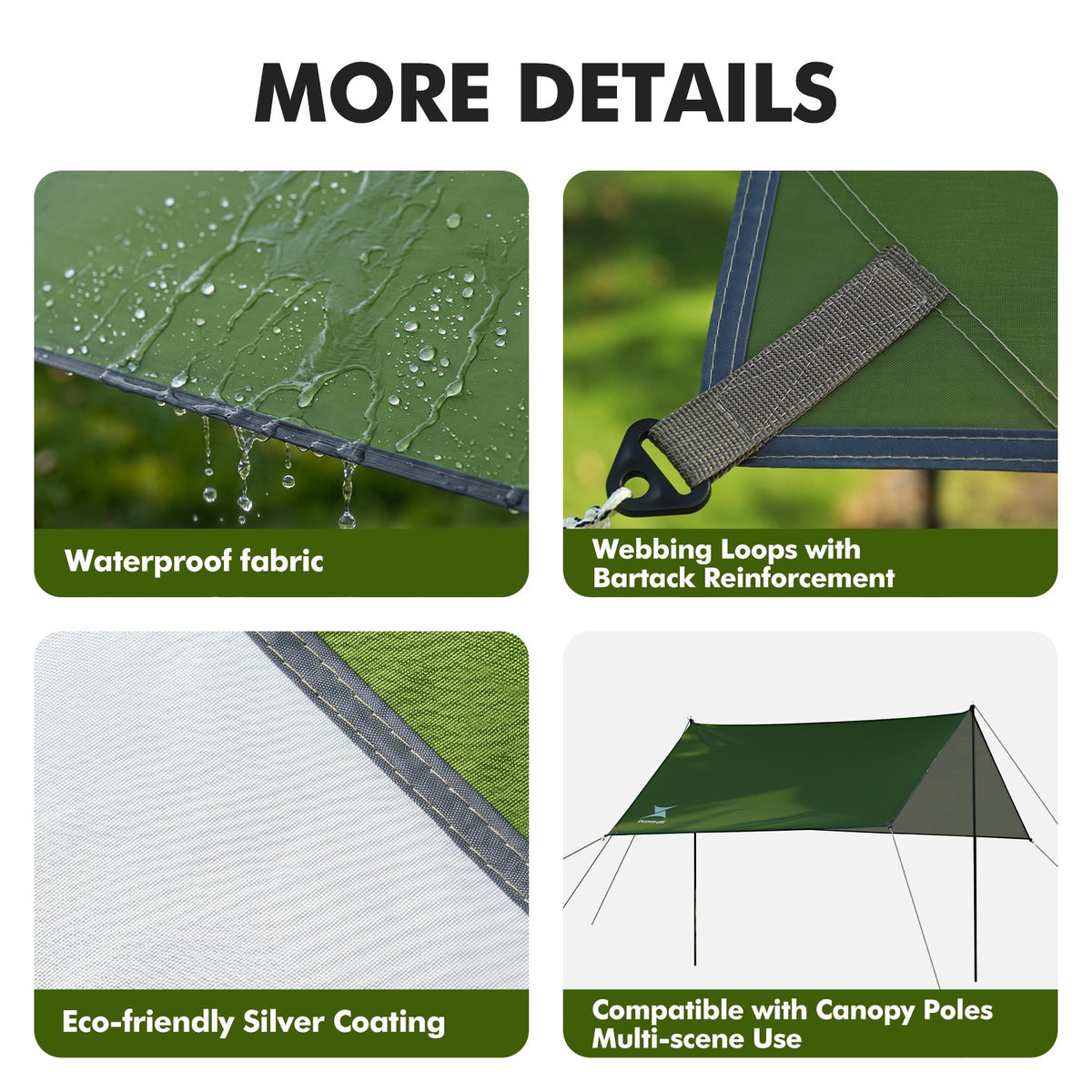 Camping Hammock with Mosquito Net Rainfly Under Quilt and Mat - Outdoor Gear