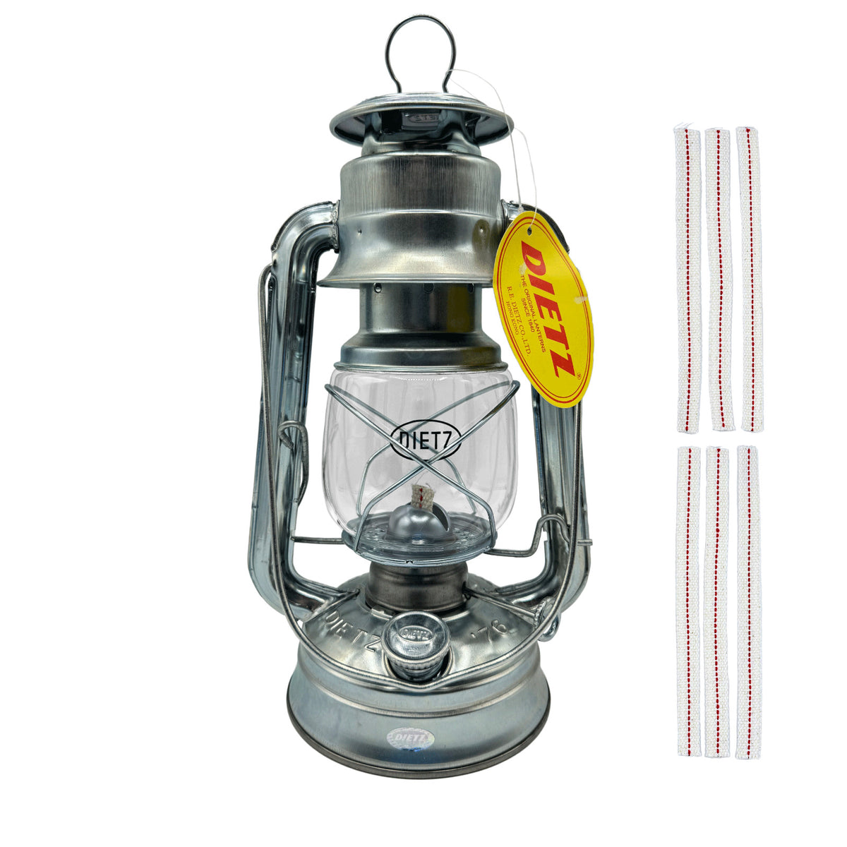 Nickel Oil Lantern with 1/2 Inch Wick - Portable Camping & Emergency Light