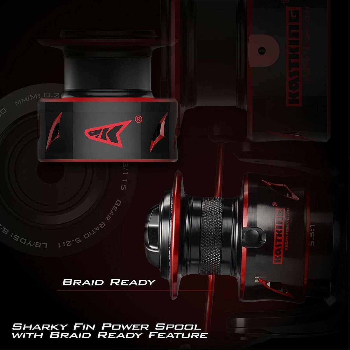 Baitcasting & Spinning Reel with Spare Spool - Saltwater & Freshwater Fishing Gear