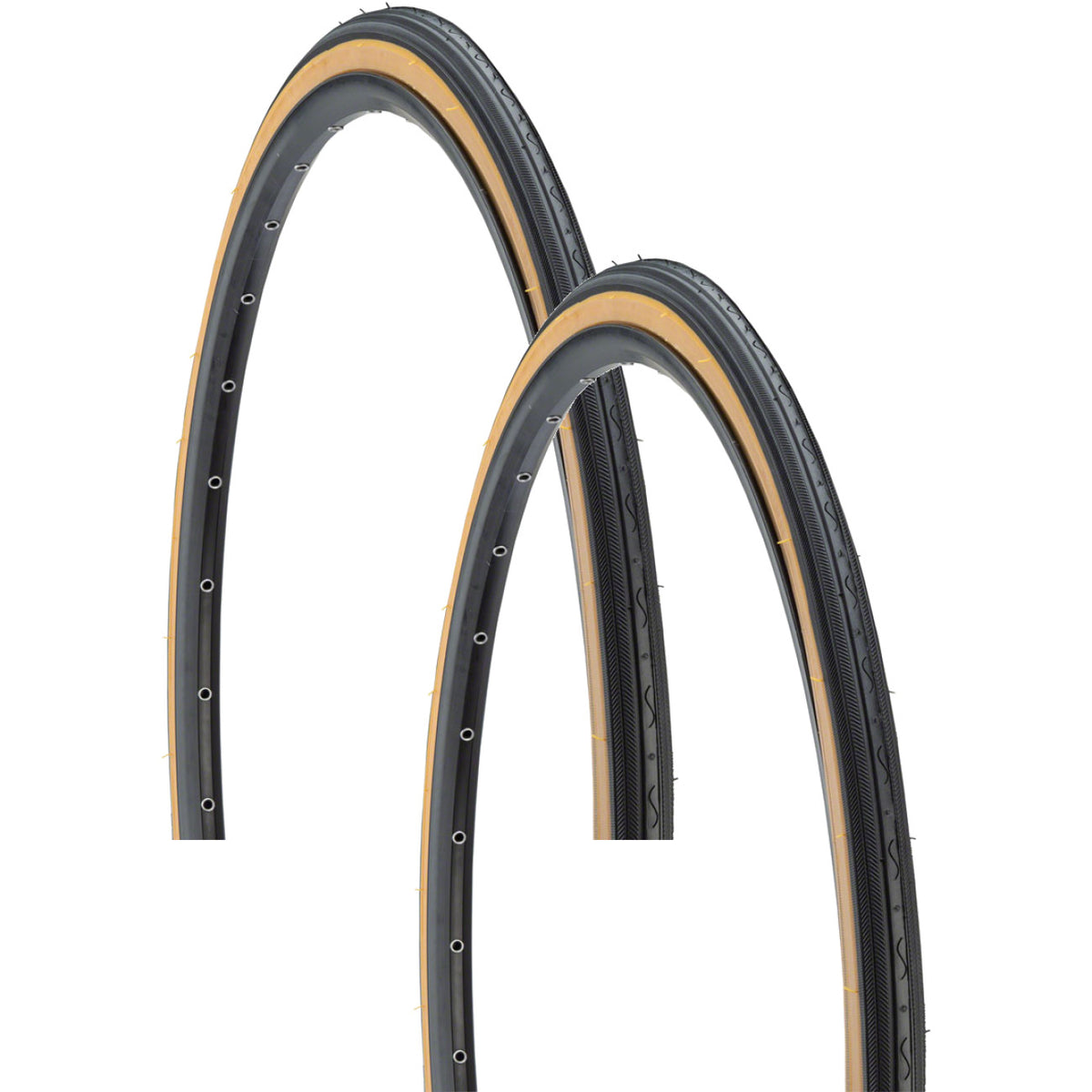 2 Pack Road Bike Tires 27x1 3/8 Clincher Wire Bead Traction Tires