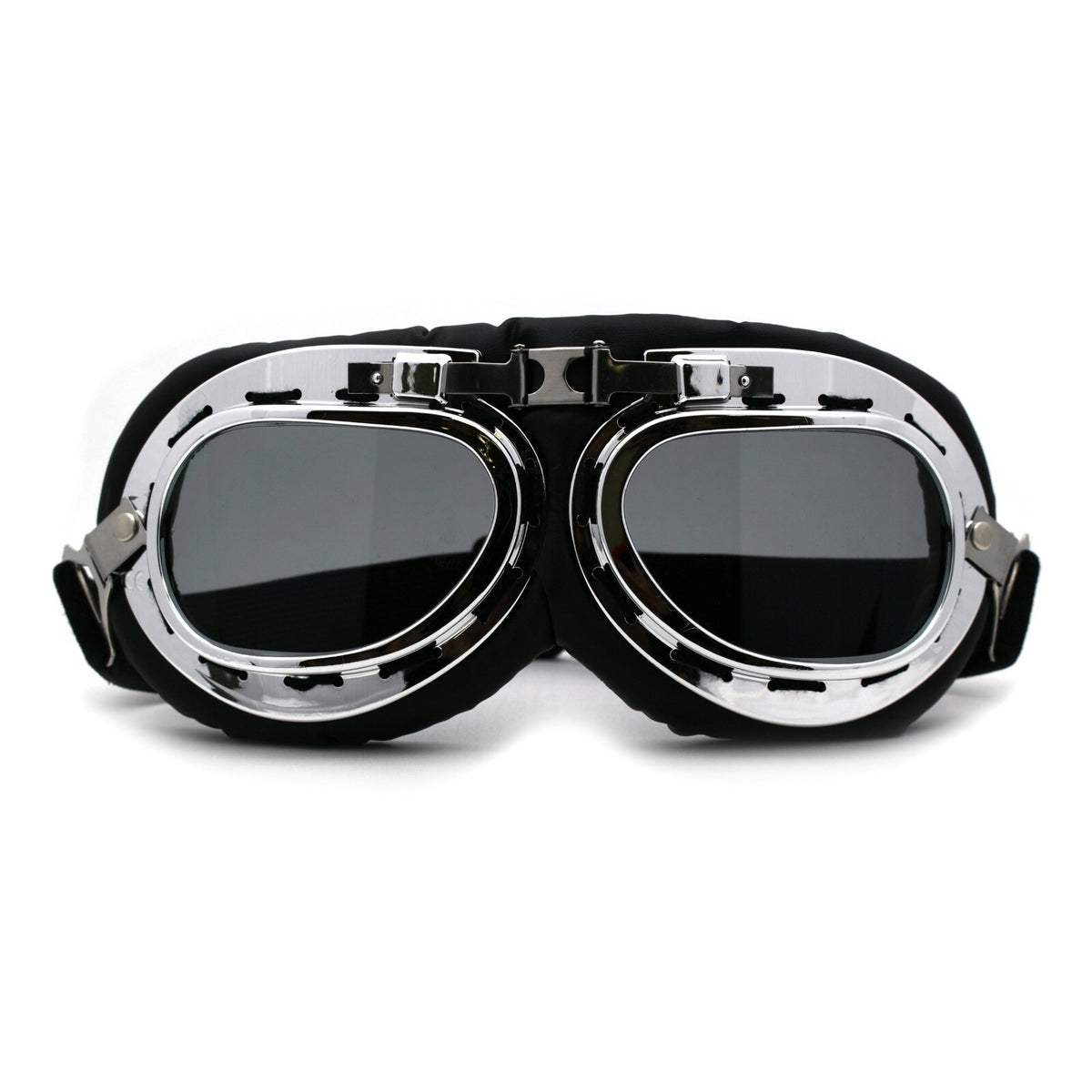 Retro Leather Motorcycle Goggle with Padded Steam Punk Style - Multiple Colors