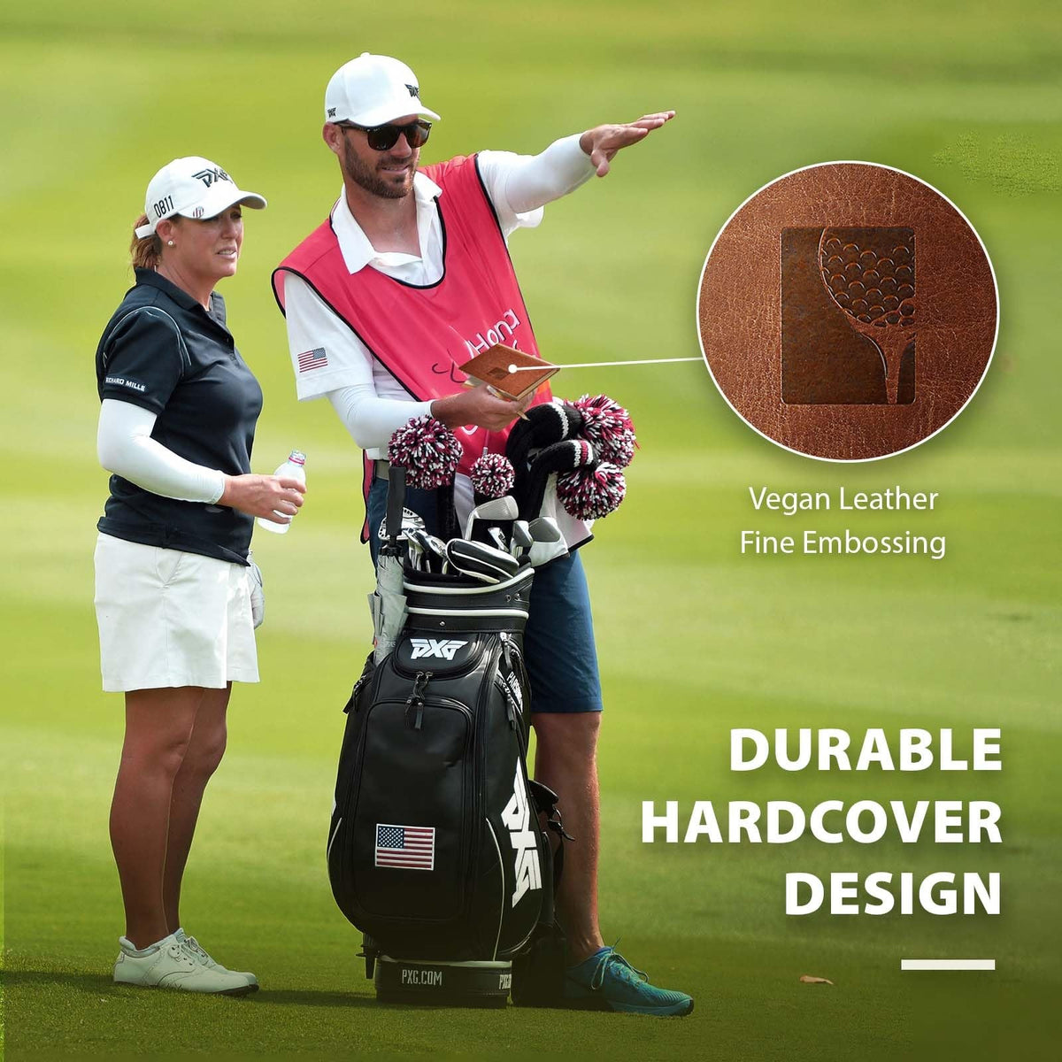 Golf Scorecard Book Set with Ball Bag - Compact & Durable Golf Accessories for Dad