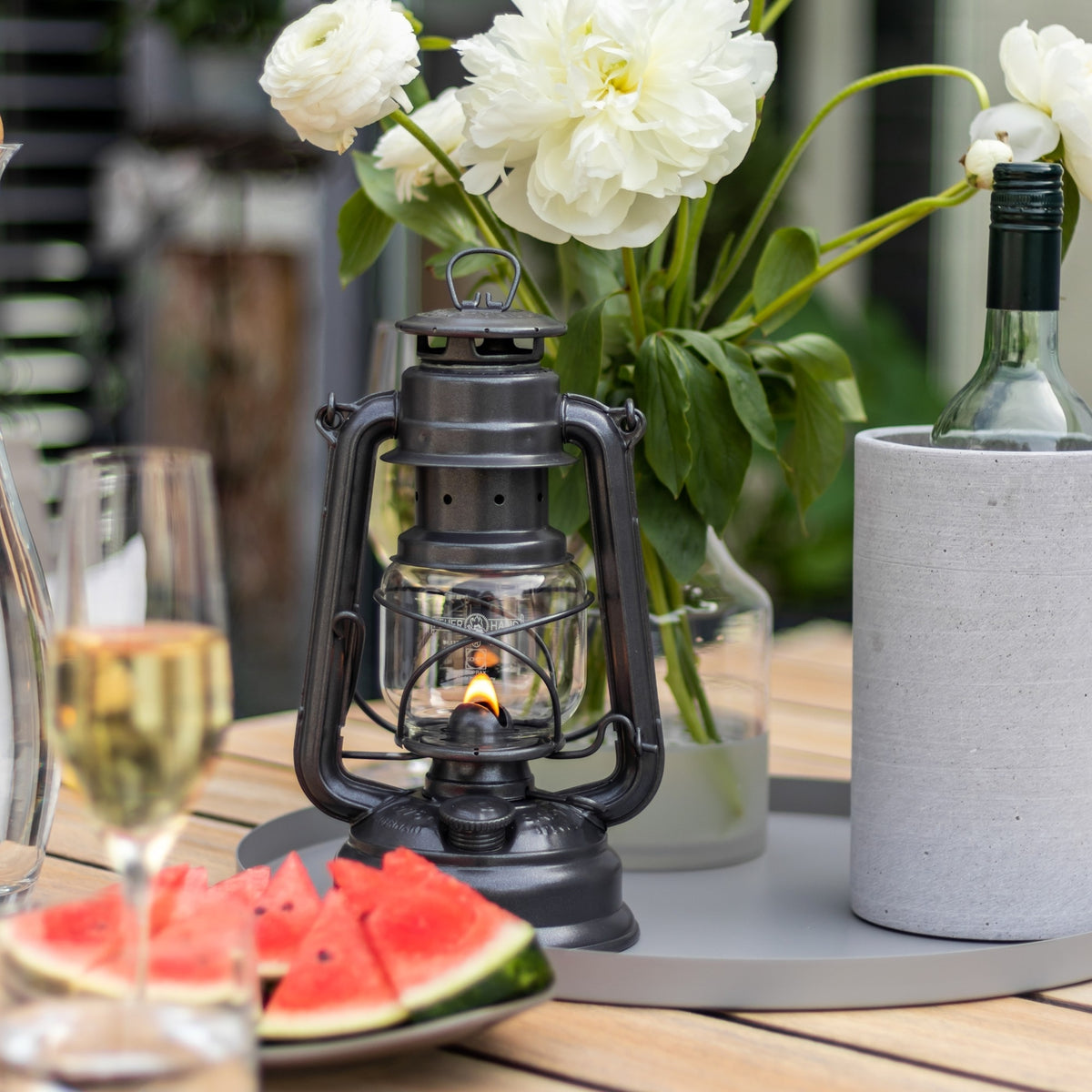 Outdoor Kerosene Lantern - Galvanized Hurricane Light for Camping & Garden