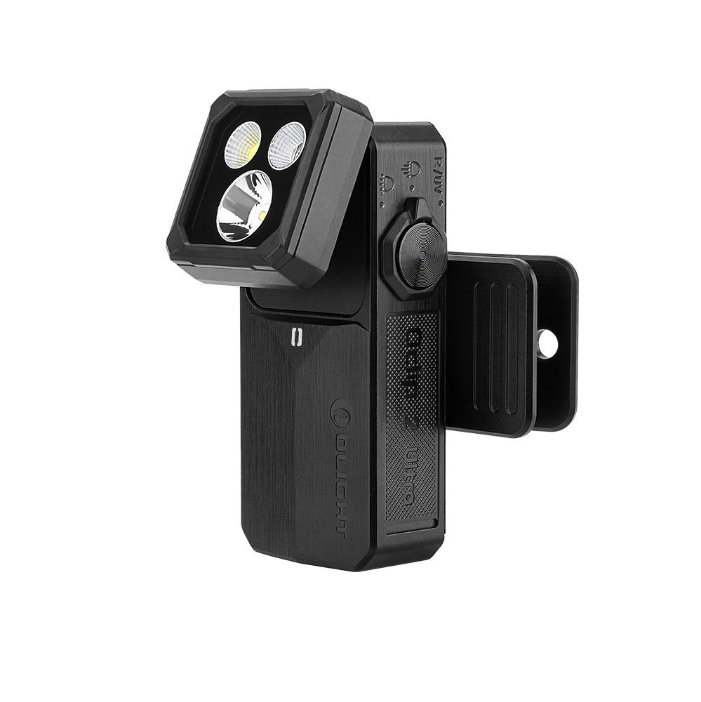 Rechargeable Clip Flashlight with Charging Dock UV Flood Red & Spot Beams 580 Lumens