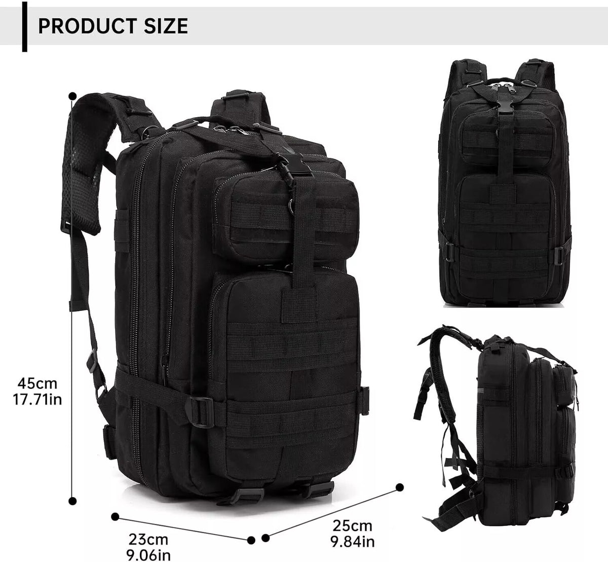30L Military Tactical Backpack Waterproof Hiking Rucksack Travel Bag