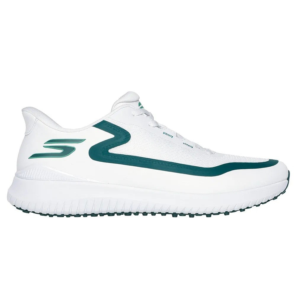 Men's Golf Shoes Spikeless Water-Resistant Breathable Slip-Ons - White Green