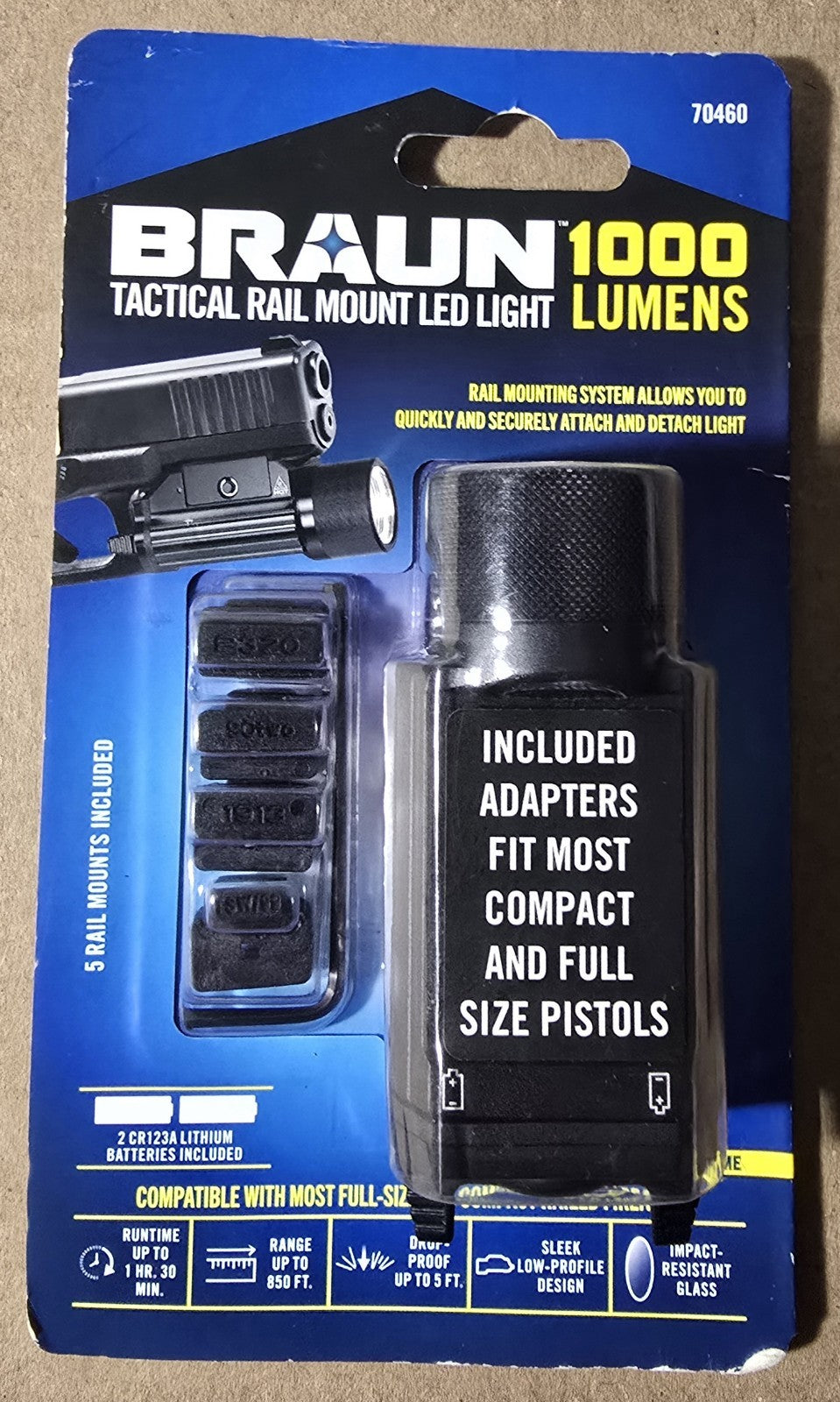 Braun Tactical Rail Mount LED Light 1000 Lumens for Gun Rails
