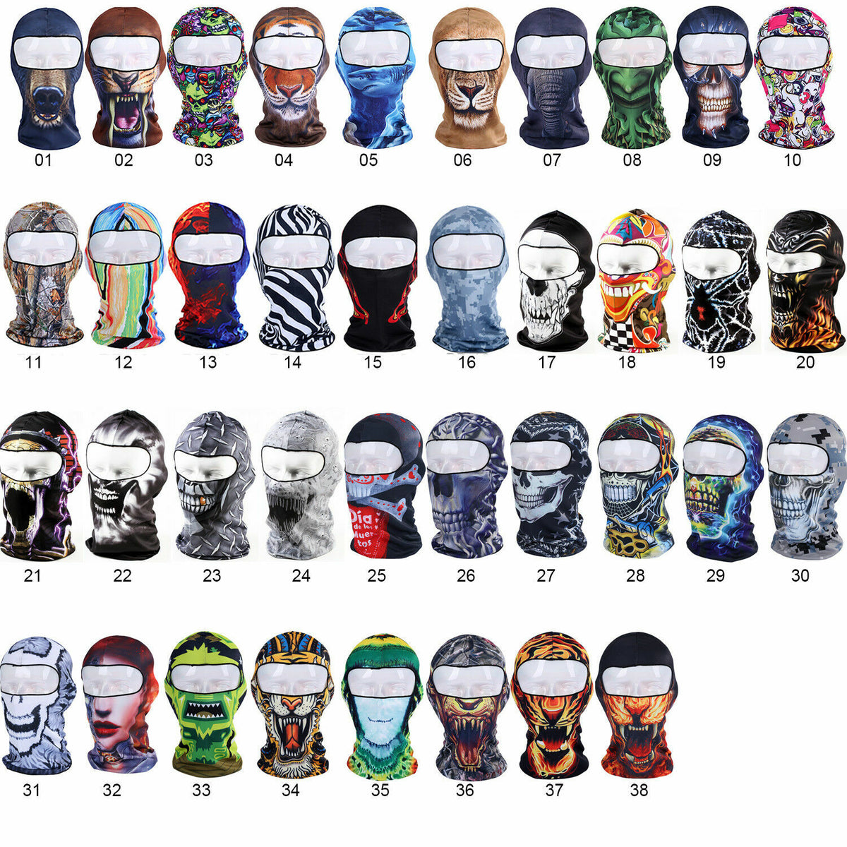Men's Full Face Motorcycle Mask Balaclava Neck Cover Windproof Skull Cap