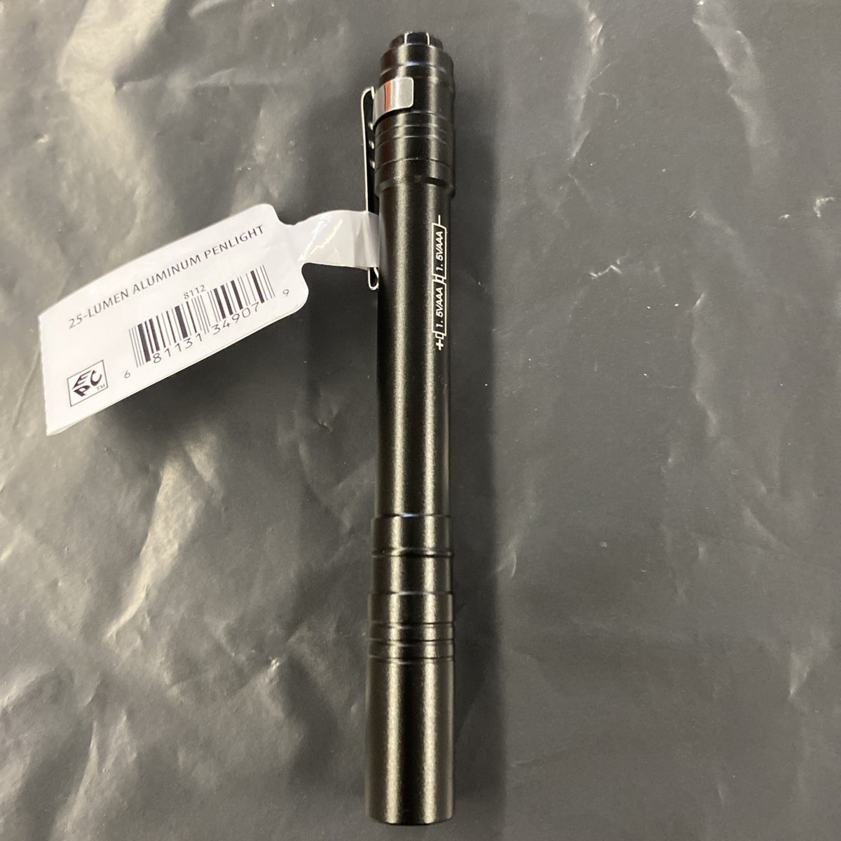 25-Lumen Aluminum LED Penlight Flashlight with Pocket Clip - Black