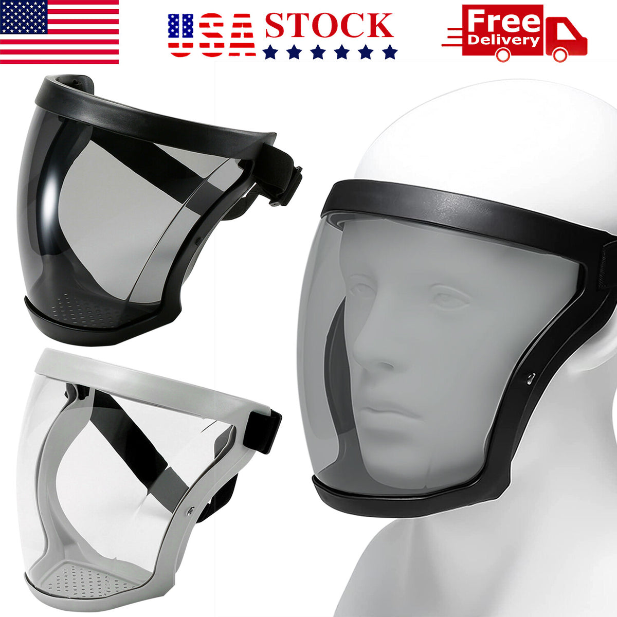 Full Face Anti-Fog Safety Mask with Protective Shield - Clear Head Cover